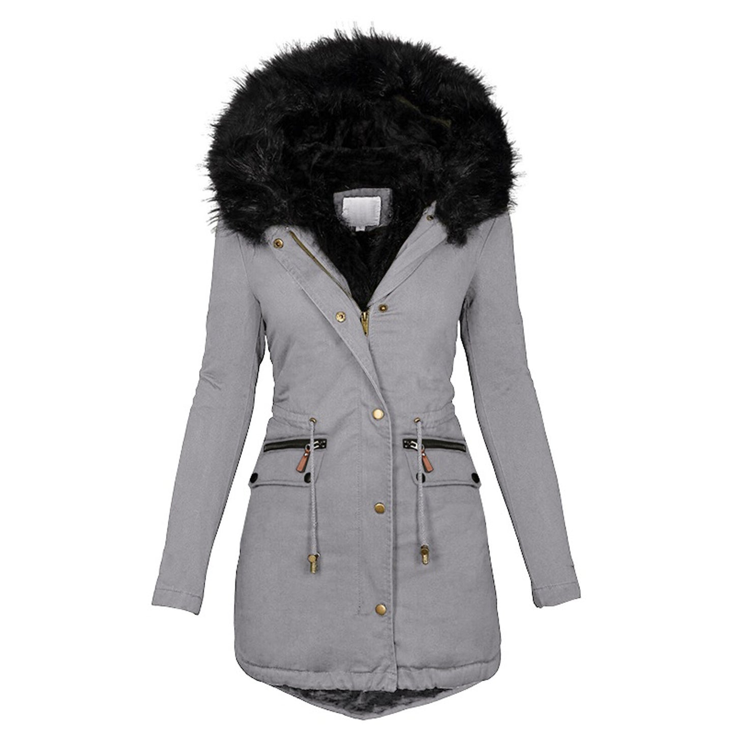 Velvet Parka Jacket for Women 2023 with Drawstring Pockets Thick Warm Winter Down Coat Stylish and Eye Catching