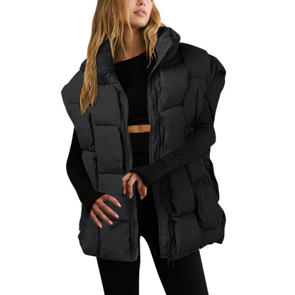 Winter Jackets Fashion Padded Vests Sleeveless Women's Vest Warm Coat Oversize Outwear Puffer 2023 Long Ladies Loose Vest Coat