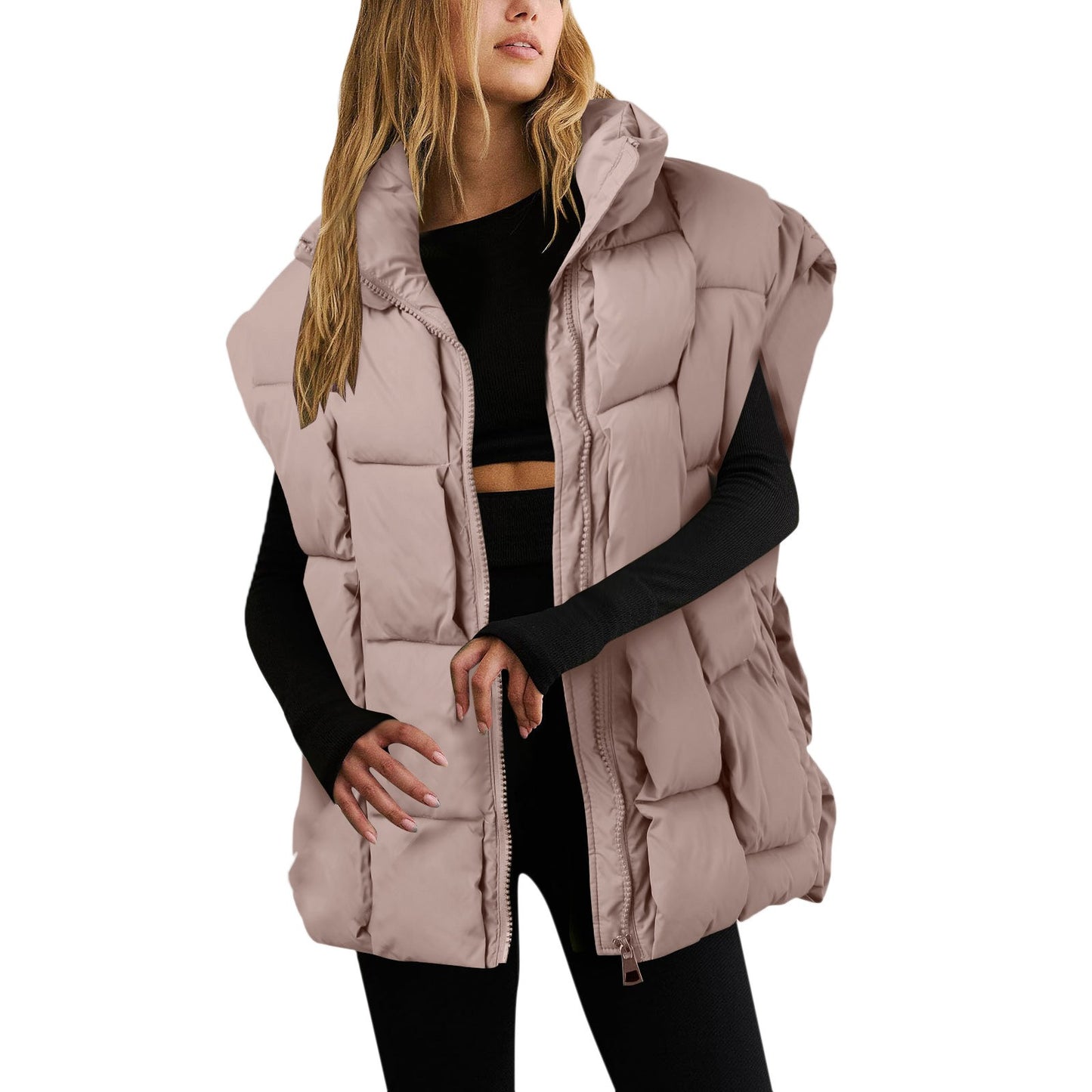 Winter Jackets Fashion Padded Vests Sleeveless Women's Vest Warm Coat Oversize Outwear Puffer 2023 Long Ladies Loose Vest Coat