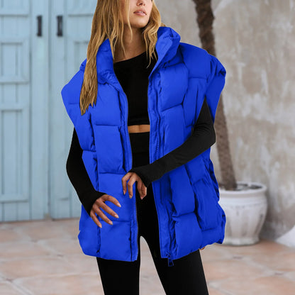 Winter Jackets Fashion Padded Vests Sleeveless Women's Vest Warm Coat Oversize Outwear Puffer 2023 Long Ladies Loose Vest Coat