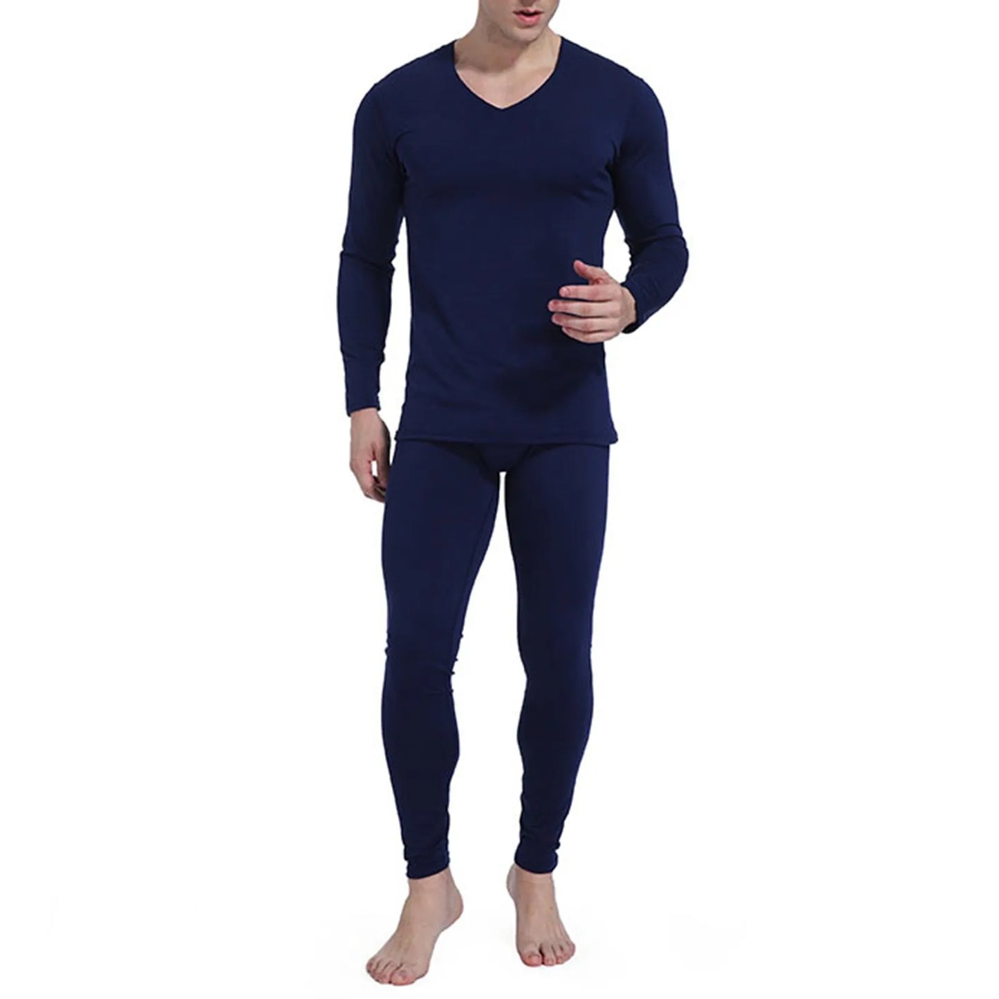 Constant Temperature Seamless Men Thermal Underwear Set Autumn Winter Solid Color Homewear Casual Pant Sets Plus Size