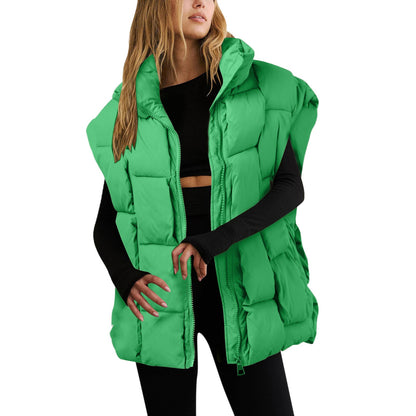 Winter Jackets Fashion Padded Vests Sleeveless Women's Vest Warm Coat Oversize Outwear Puffer 2023 Long Ladies Loose Vest Coat