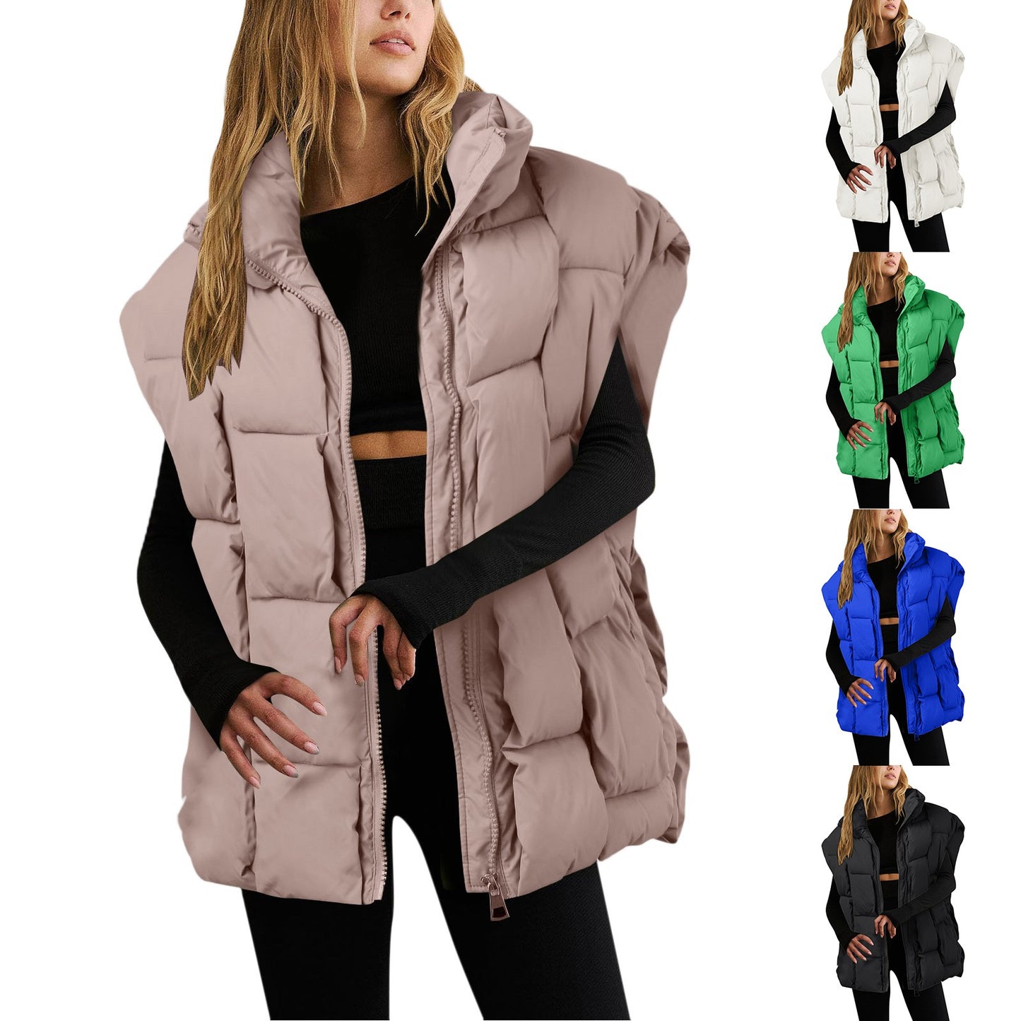 Winter Jackets Fashion Padded Vests Sleeveless Women's Vest Warm Coat Oversize Outwear Puffer 2023 Long Ladies Loose Vest Coat