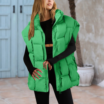 Winter Jackets Fashion Padded Vests Sleeveless Women's Vest Warm Coat Oversize Outwear Puffer 2023 Long Ladies Loose Vest Coat